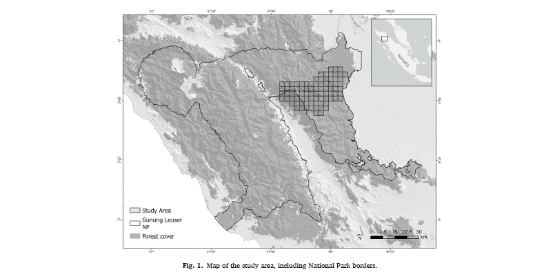 Screenshot of a map of the study area,