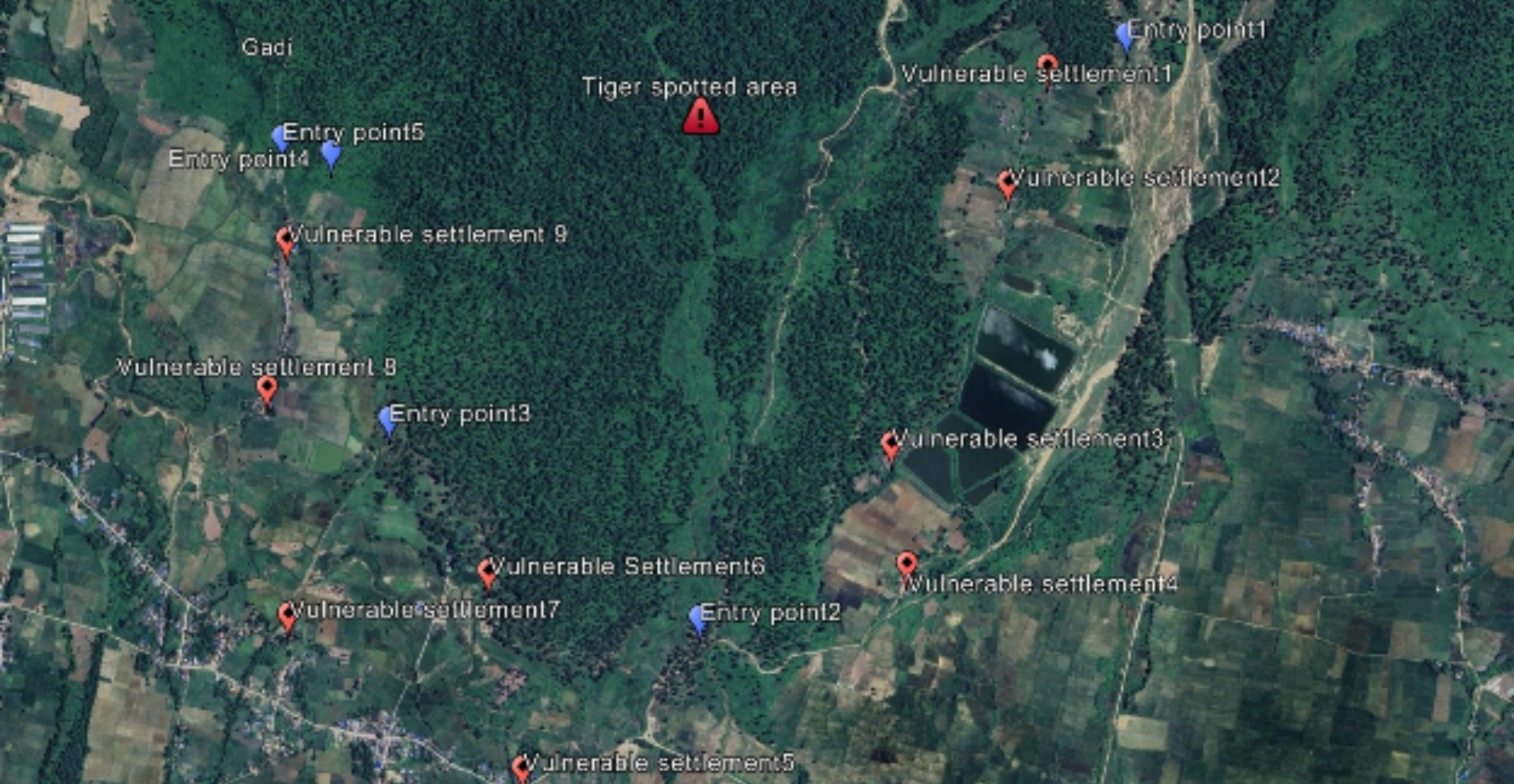 Most at risk areas mapped - Image from ZSL Nepal