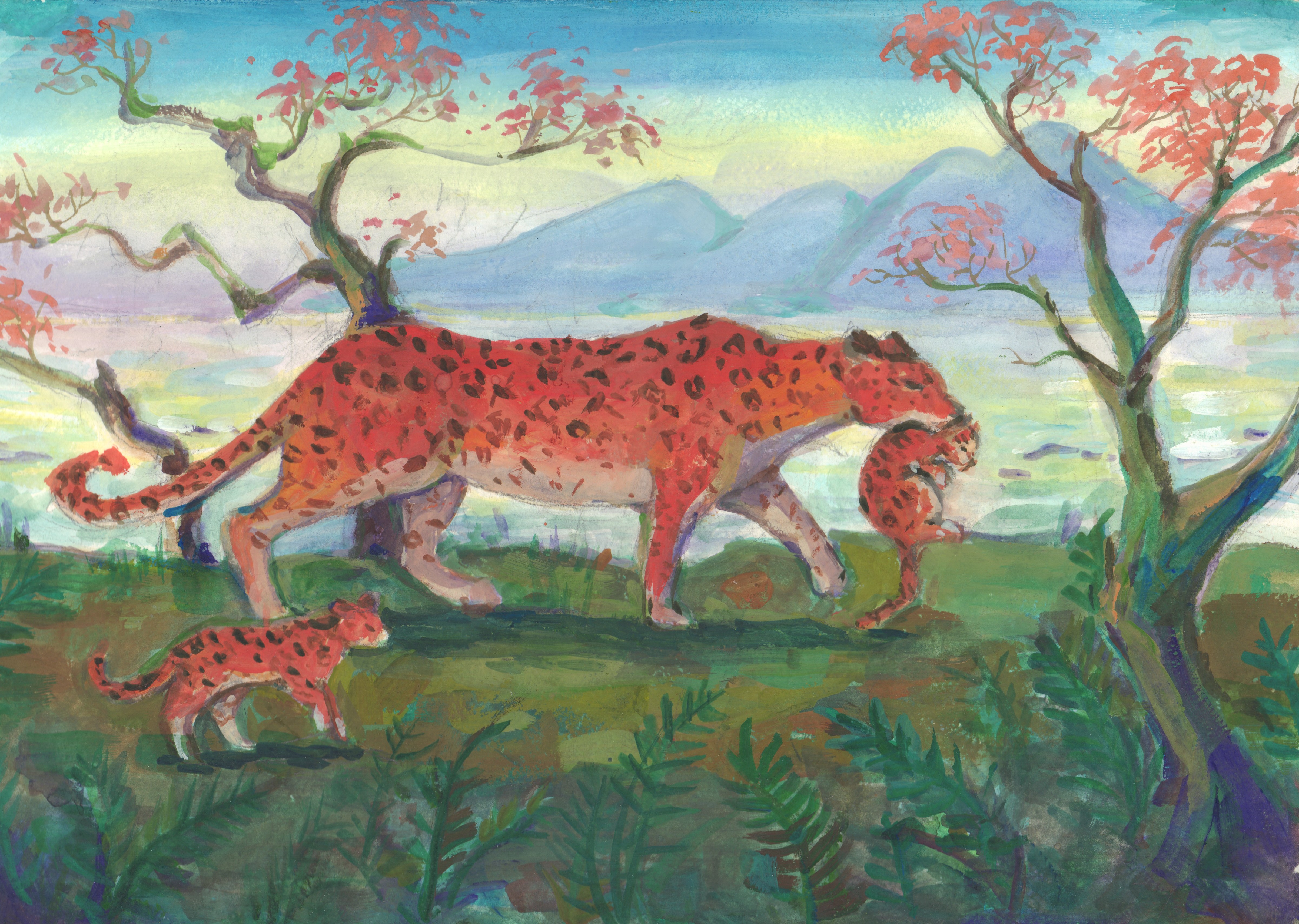 Amur leopard by Anastasia Linnik aged 13 from Vladivostok
